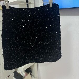 Black sparkly, shiny skirt